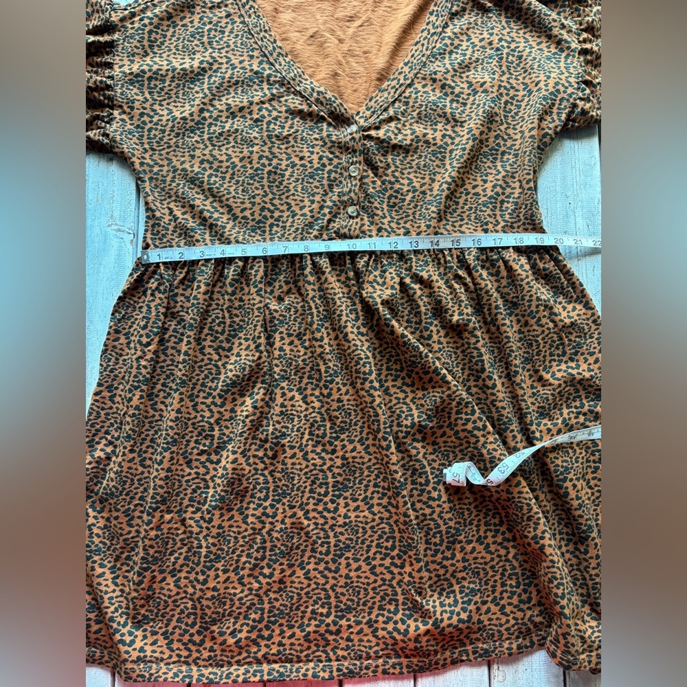 Known Supply | Animal Print Babydoll Dress | Organic Cotton | L - Picture 4 of 12